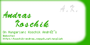 andras koschik business card